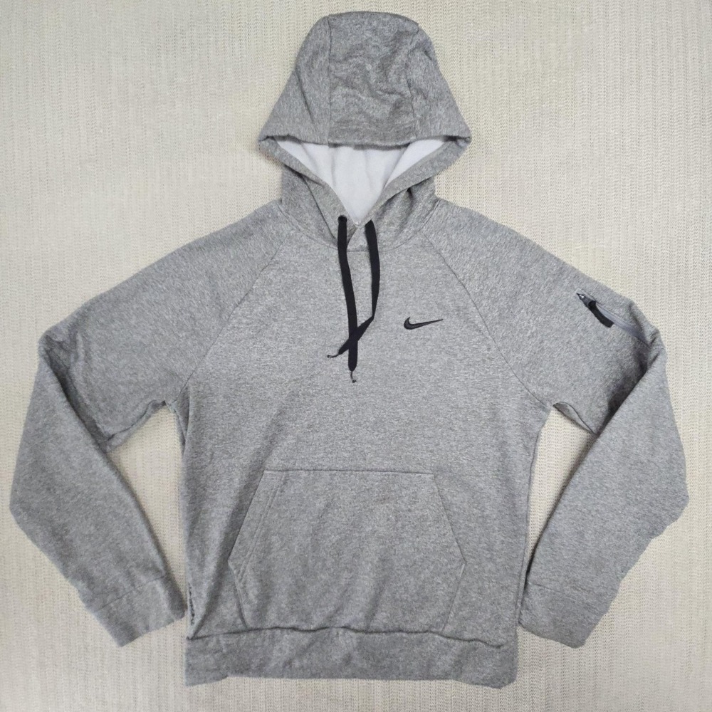 Nike Therma-FIT Fitness Pullover Hoodie Mens Small Gray DQ4834-063 Swoosh Fleece